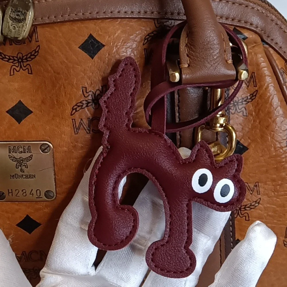 Cat Kitten Faux Leather Keychain Bag Charms - Picture 15 of 17